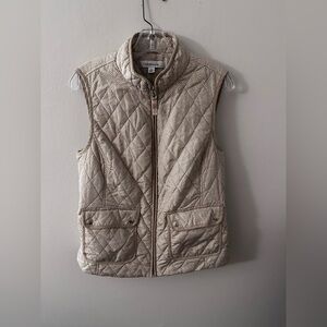 Croft & Barrow Tan Quilted Vest Classic Design